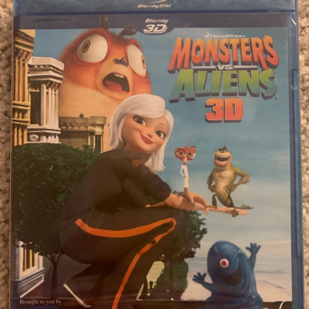 Monsters vs Aliens 3D Blu-ray DVD movie; NWT-never opened